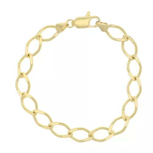 Pulsera eslabón Rombo limado 7.5 - Chapado de Oro 3 micras x18cm