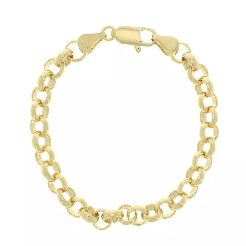Pulsera eslabón Jaseron 6.9 mm - Chapado de Oro 3 micras x18cm