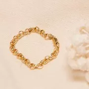 Pulsera eslabón Jaseron 6.9 mm - Chapado de Oro 3 micras x18cm