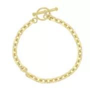 Pulsera Forçat de malla limada 5.2mm y cierre T Chapado Oro 3 micrasx18 cm