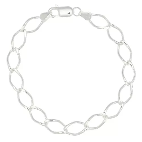 Pulsera malla Rombo limado 7.5 mm - de Plata 925x18cm
