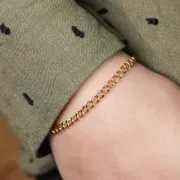 Cadena eslabón Doble Rombo 3.4 mm - Chapado de Oro 3 micras x20cm