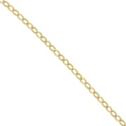 Cadena de malla Jaseron de 3,7 mm — eslabones cerrados — chapada en oro de 3 micras x 20 cm