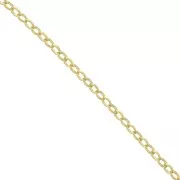 Cadena de malla Jaseron de 3,7 mm — eslabones cerrados — chapada en oro de 3 micras x 20 cm