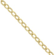 Cadena de malla Jaseron de 3,7 mm — eslabones cerrados — chapada en oro de 3 micras x 20 cm