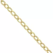Cadena de malla Jaseron de 3,7 mm — eslabones cerrados — chapada en oro de 3 micras x 20 cm