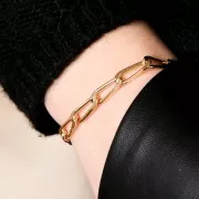 Cadena eslabón Caballo limado 4 caras 5.6 mm - Chapado de Oro 3 micras x20cm