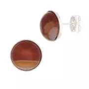 Ganchos pendientes para cabujón fondo plano 8 mm - Plateado fino x2