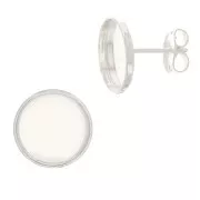 Pendientes para cabuchón fondo plano 10 mm - Plateadox2