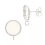 Pendientes para cabuchón fondo plano 8 mm - anilla cerrada - Plateadox2