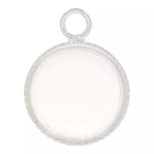 Engaste colgante para cabuchón fondo plano 12 mm - Plateado x1