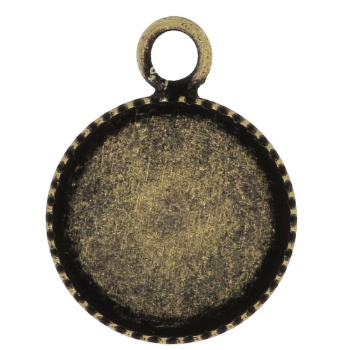 Engaste colgante para cabuchón fondo plano 16 mm - Bronce x1