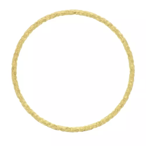 Anillo de montaje y redondo tejido de diamantado 15 mm - Dorado con oro fino x1