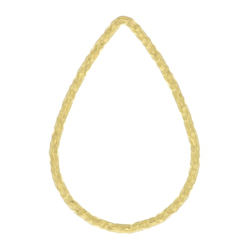 Anillo de montaje y tejido gota diamantado 21x14 mm - Dorado con oro fino x1