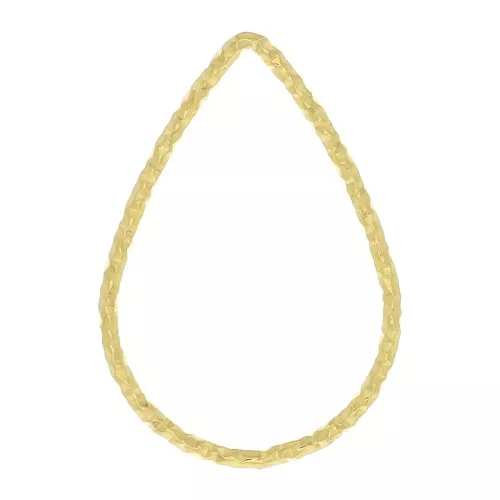 Anillo de montaje y tejido gota diamantado 21x14 mm - Dorado con oro fino x1