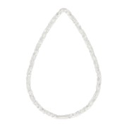 Anillo de montaje y tejido gota diamantado 21x14 mm - Plateado x1