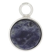 Mini colgante redondo para cabuchón fondo plano de 8 mm - Plata 925 x1