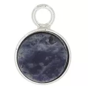 Mini colgante redondo para cabuchón fondo plano de 8 mm - Plata 925 x1