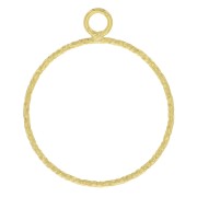 Colgante circulo calado diamantado 25x20.5 mm - Dorado con oro fino x1