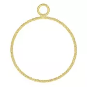 Colgante circulo calado diamantado 25x20.5 mm - Dorado con oro fino x1