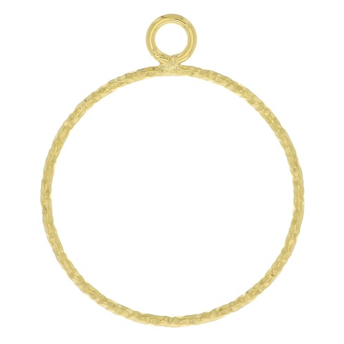 Colgante circulo calado diamantado 25x20.5 mm - Dorado con oro fino x1