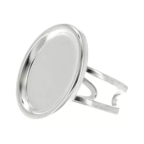 Anillo ajustable para cabuchón 18x13 mm - Plata 925 x1