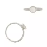 Anillo ajustable para cabuchón fondo plano 6 mm - Plata 925 x1