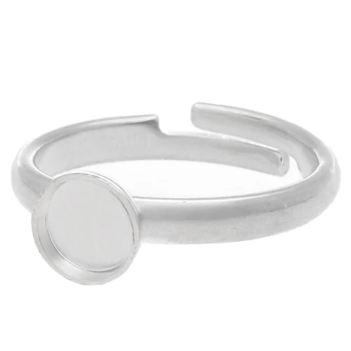 Anillo ajustable para cabuchón fondo plano 6 mm - Plata 925 x1