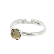 Anillo ajustable para cabuchón fondo plano 6 mm - Plata 925 x1