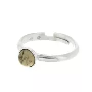 Anillo ajustable para cabuchón fondo plano 6 mm - Plata 925 x1