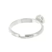 Anillo ajustable para cabuchón fondo plano 6 mm - Plata 925 x1