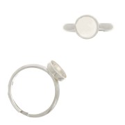 Anillo ajustable para cabuchón fondo plano 8 mm - Plata 925 x1|raw }}