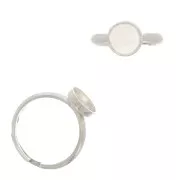 Anillo ajustable para cabuchón fondo plano 8 mm - Plata 925 x1