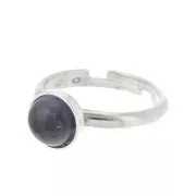 Anillo ajustable para cabuchón fondo plano 8 mm - Plata 925 x1