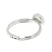 Anillo ajustable para cabuchón fondo plano 8 mm - Plata 925 x1