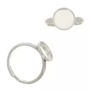 Anillo ajustable para cabuchón fondo plano 10 mm - Plata 925 x1