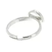 Anillo ajustable para cabuchón fondo plano 10 mm - Plata 925 x1