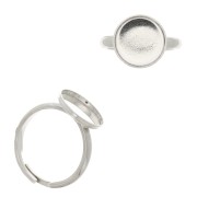Anillo ajustable para cabuchón fondo plano 12 mm - Plata 925 x1|raw }}