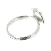 Anillo ajustable para cabuchón fondo plano 12 mm - Plata 925 x1