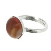 Anillo ajustable para cabuchón fondo plano 15 mm - Plata 925 x1