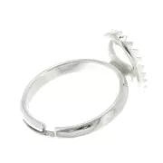 Anillo ajustable para cabuchón fondo plano14x10 mm - Plata 925 x1