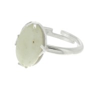 Anillo ajustable engaste para cabuchón fondo plano14x10 mm - Plata 925 x1