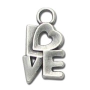 Dije Love 17mm Chapado Plateado envejecido x1|raw }}