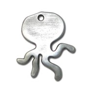 Colgante pulpo polp30 mm Chapado Plateado envejecido x1