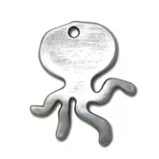 Colgante pulpo polp30 mm Chapado Plateado envejecido x1