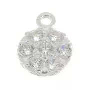 Dije redondo con óxido de zirconio 9 mm - de Plata 925x1