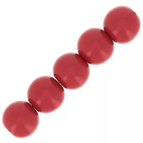 Cuenta de resina Opaco 6 mm - Rojo claro x10