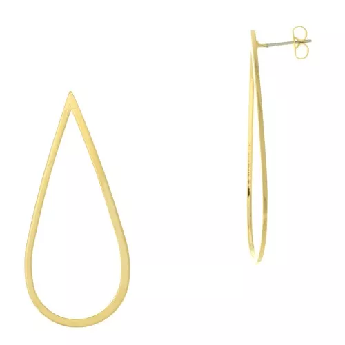 Ganchos pendientes gota 50x22 mm - Chapado de Oro 3 micras x2