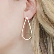 Ganchos pendientes gota 50x22 mm - Chapado de Oro 3 micras x2