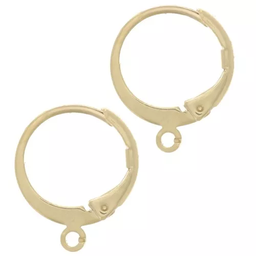 Pendientes pendientes de aro abierto 12 mm - 3 micras baño de oro x2